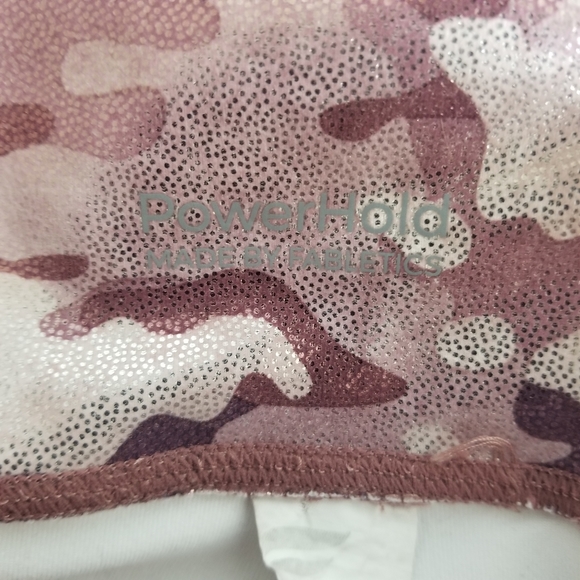 Fabletics Powerhold Pink Shine Metallic Camo Crop Leggings Womens Size M - Picture 12 of 14